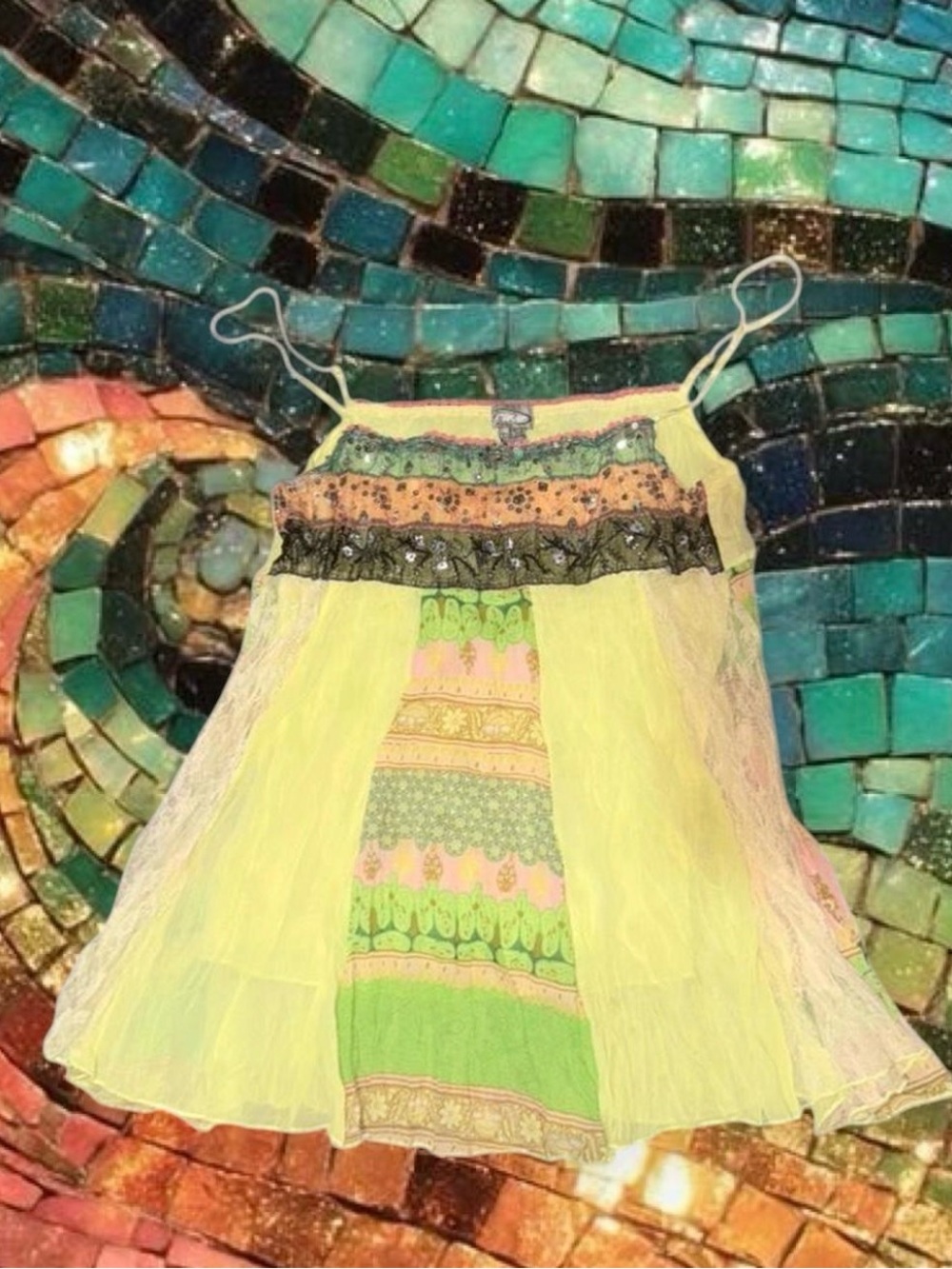 2000's euro summer y2k rave brand cami